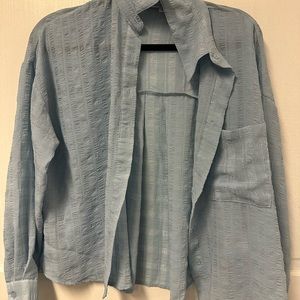 AND NOW THIS Women's Textured Button-Front Shirt